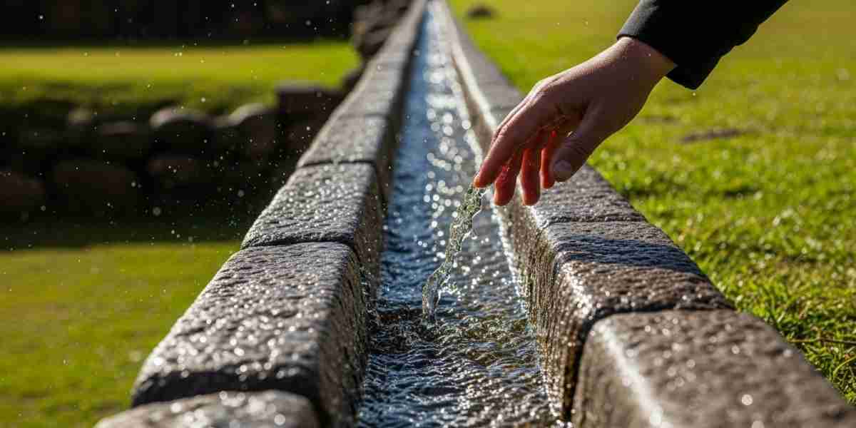 A traveler's hand trailing in the masterfully built stone water channels at Tipón, one of the most beautiful alternative archaeological sites in Cusco.