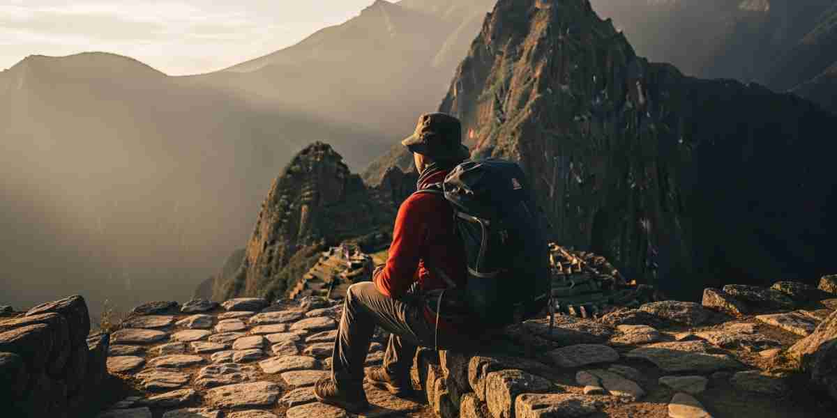 A lone trekker pausing on a high Andean pass, embodying the concept of transformative travel in Peru.